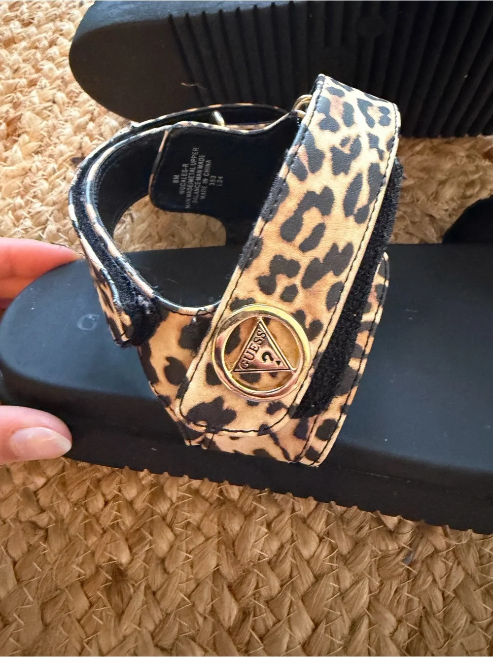 GUESS Leopard Print Platform Sporty Sandals Size 8M